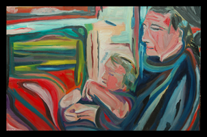 song of the sleeper maine art figurative portrait father and child by d loren champlin